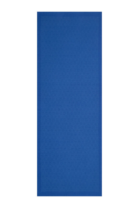 Zincir Desen Mavi Pamuk İpek Şal 70x210 - 2