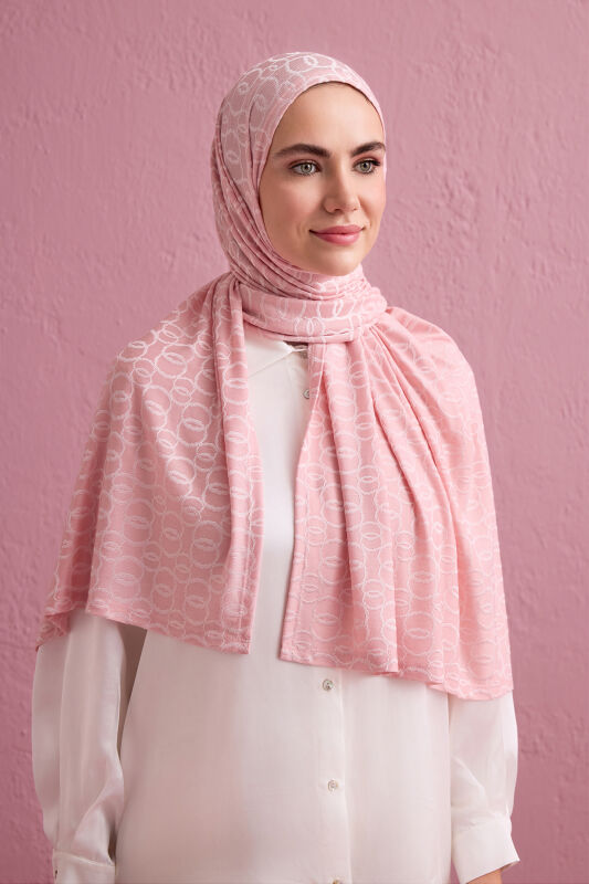 Zincir Jakar Açık Pembe Supreme Şal 70x180 - 1