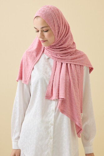 Zincir Jakar Koyu Pembe Supreme Şal 70x180 - 1