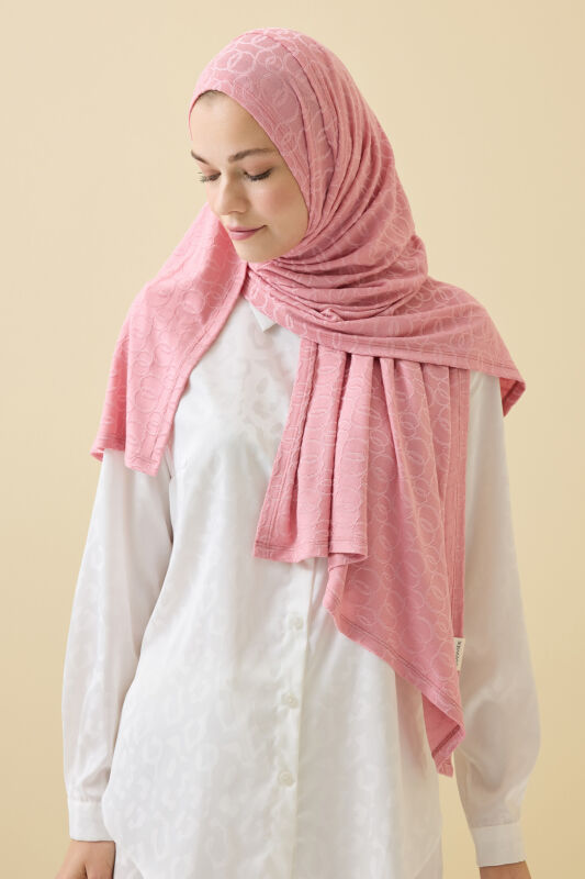 Zincir Jakar Koyu Pembe Supreme Şal 70x180 - 1
