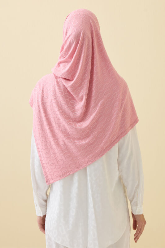 Zincir Jakar Koyu Pembe Supreme Şal 70x180 - 5