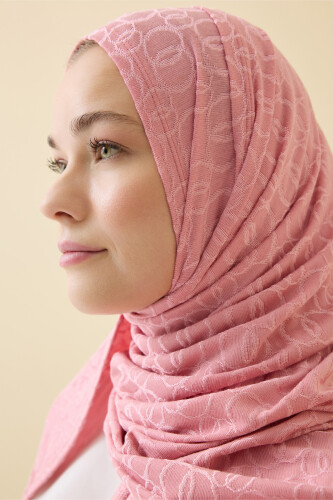 Zincir Jakar Koyu Pembe Supreme Şal 70x180 - 3