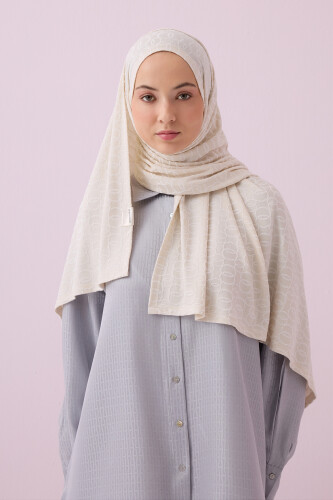 Zincir Jakar Krem Supreme Şal 70x180 