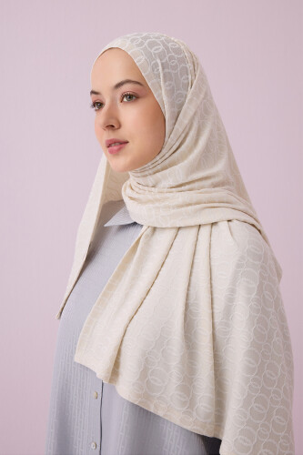 Zincir Jakar Krem Supreme Şal 70x180 - 3