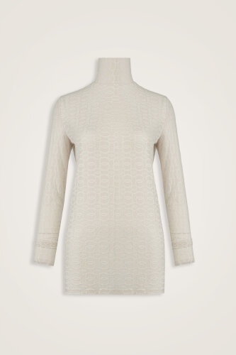 Zincir Jakar Krem Uzun Supreme Bluz - Imannoor