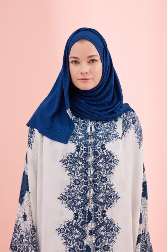 Zincir Jakar Lacivert Supreme Şal 70x180 