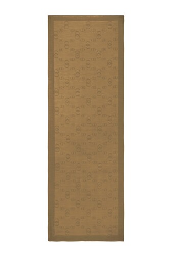  Zincir Kare Açık Kahverengi Pamuk İpek Şal 70x210 - 1