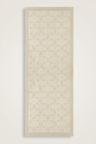 Zincir Kare Krem Pamuk İpek Şal 70x210 - Imannoor (1)