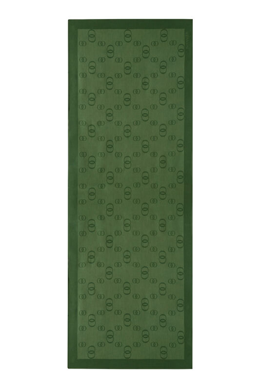  Zincir Kare Yeşil Pamuk İpek Şal 70x210 - 1