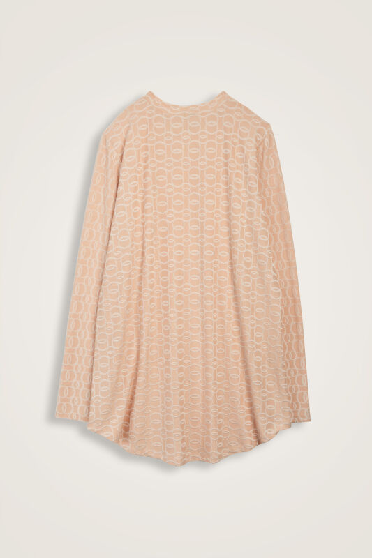 Zincir Krem Jakar Penye Bluz - 4