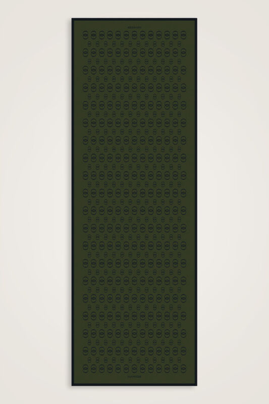 Zincir Logo Haki Pamuk Floş Şal 70x210 - 1