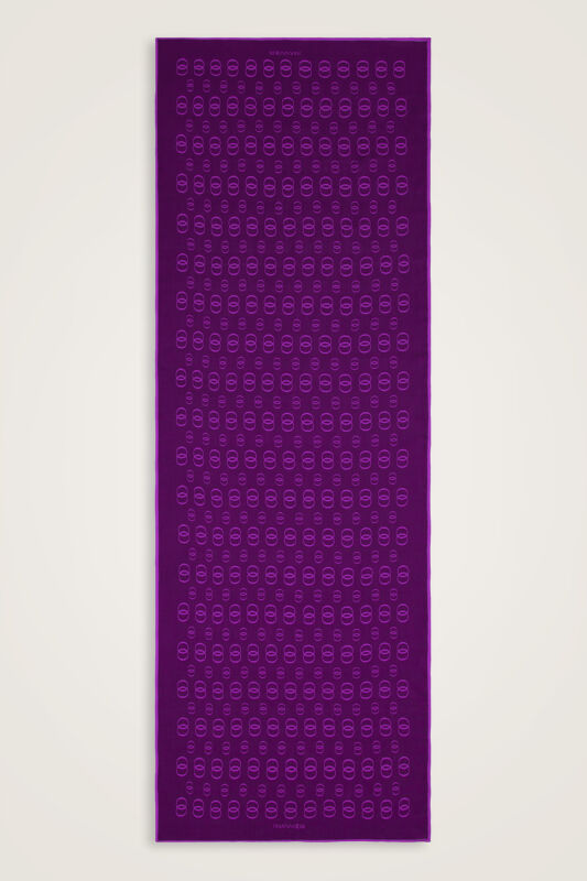 Zincir Logo Mor Pamuk Floş Şal 70x210 - 1