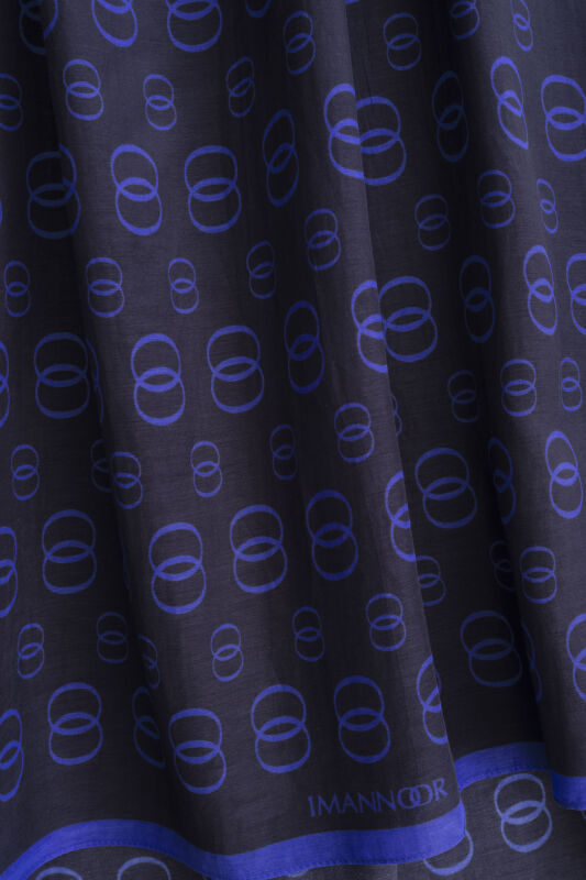 Zincir Logo Saks Pamuk Floş Şal 70x210 - 2