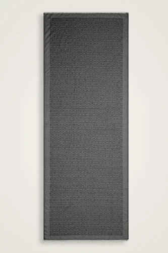 Zincir Monogram Antrasit Pamuk İpek Şal 80x210 