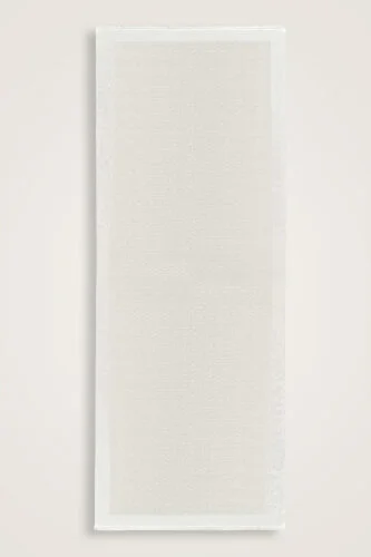Zincir Monogram Beyaz Pamuk İpek Şal 80x210 