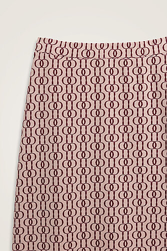 Zincir Monogram Bordo Jakar Örme Etek - Imannoor (2)