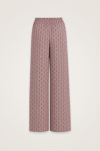 Zincir Monogram Bordo Jakar Örme Pantolon - Imannoor (2)