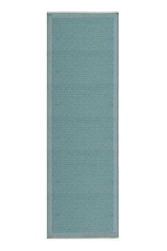 Zincir Monogram Petrol Mavisi Pamuk İpek Şal 70x210 - 2