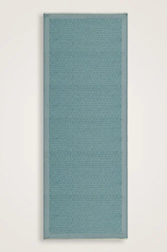 Zincir Monogram Petrol Mavisi Pamuk İpek Şal 80x210 - Imannoor (2)