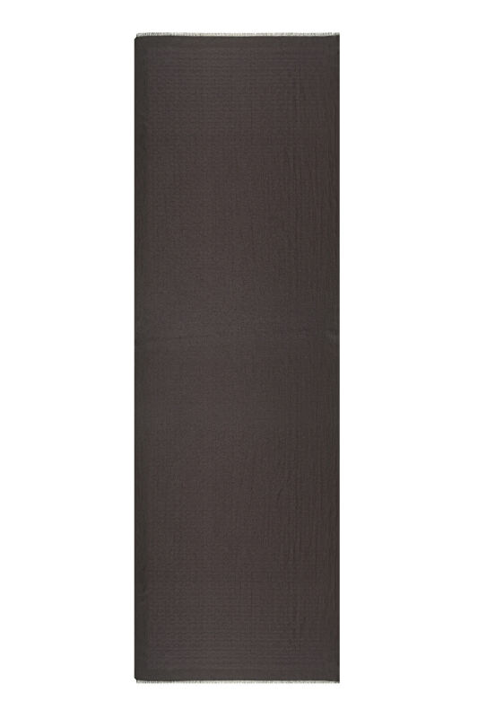 Zincir Monogram Siyah Pamuk İpek Şal 70x210 - 1