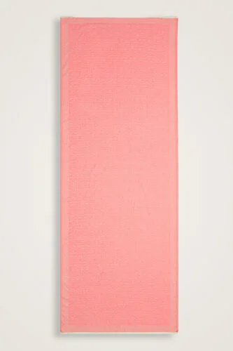 Zincir Monogram Somon Pamuk İpek Şal 80x210 