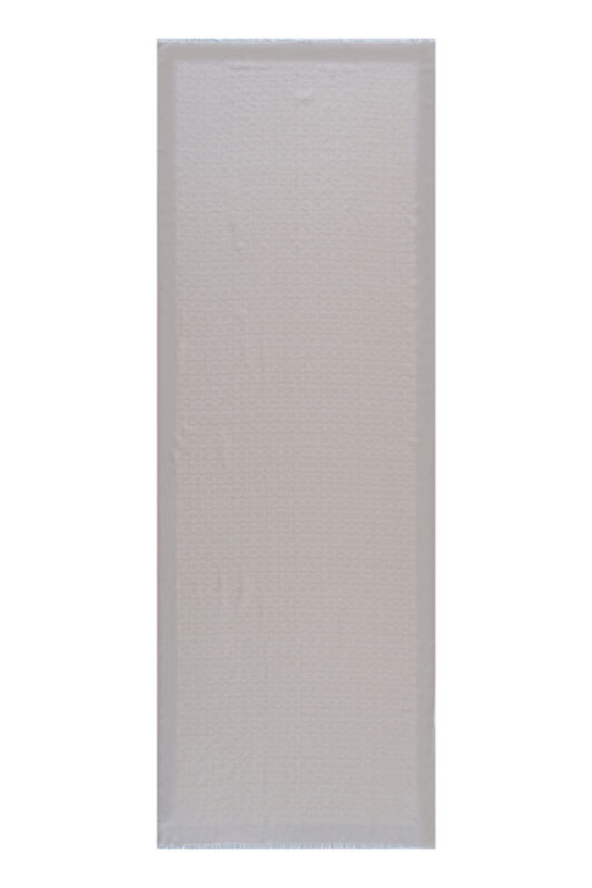Zincir Monogram Gri Pamuk İpek Şal 70x210 - 1