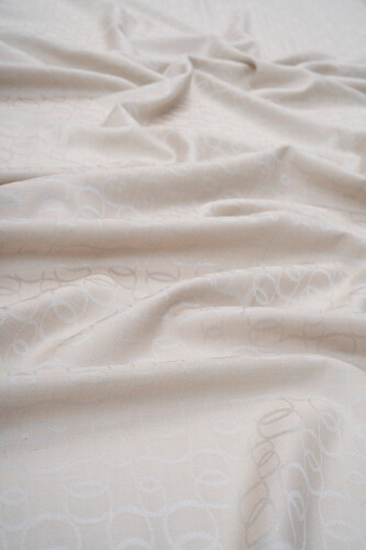 Zincir Monogram Gri Pamuk İpek Şal 70x210 - 2