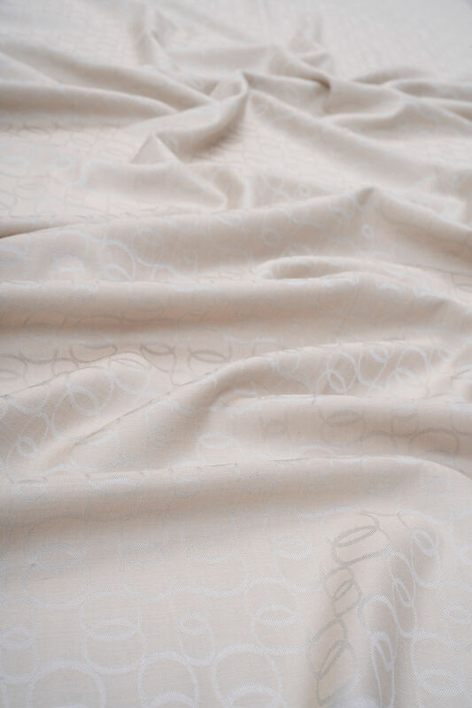 Zincir Monogram Gri Pamuk İpek Şal 70x210 - 2